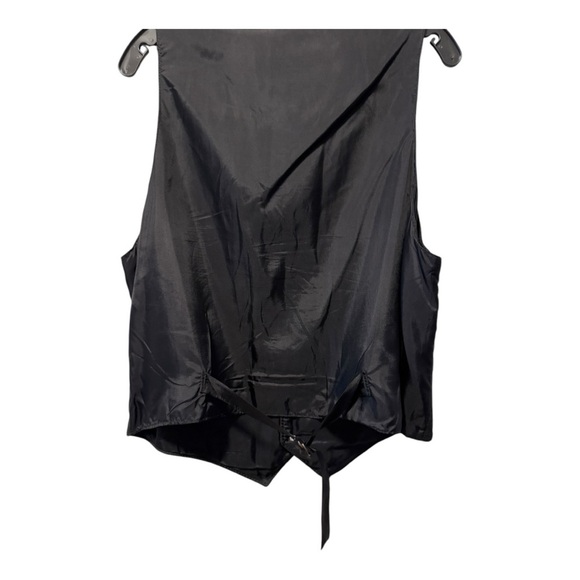 Vintage WESTERN FRONTIER leather vest 44 black SUEDE cowboy waistcoat XL rancher - Picture 6 of 11